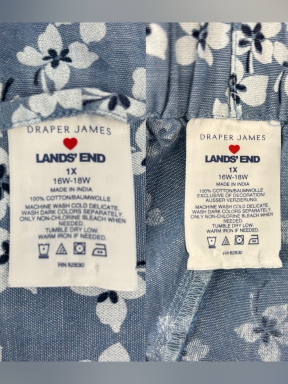 Draper James Land End Floral Chambray Pajama Set - Picture 16 of 16